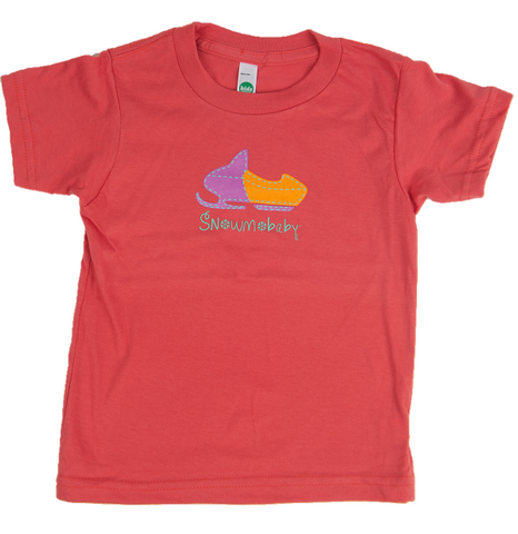Classic Snowmobaby Organic Toddler Tee - Pomegranate Pink